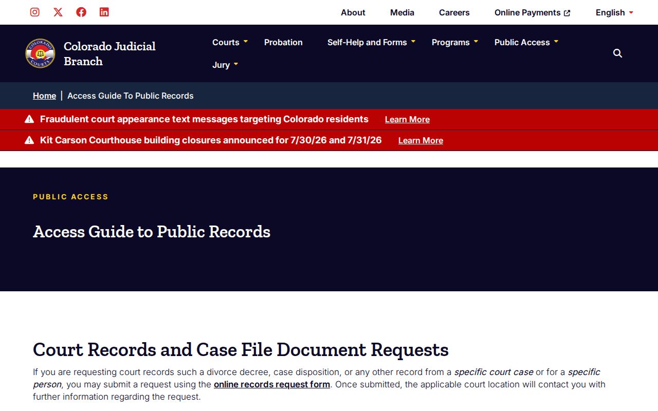 Delta County court records public access guide