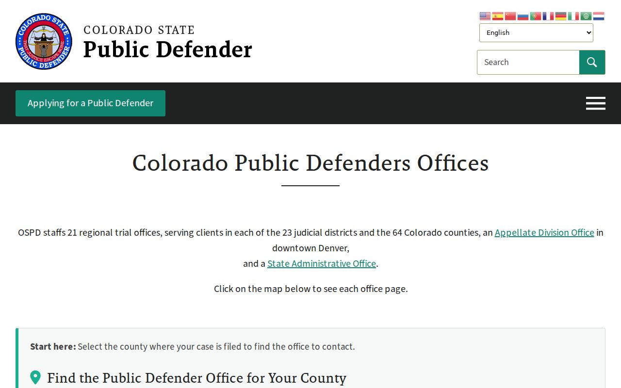 Delta County District Court statewide public defender office directory