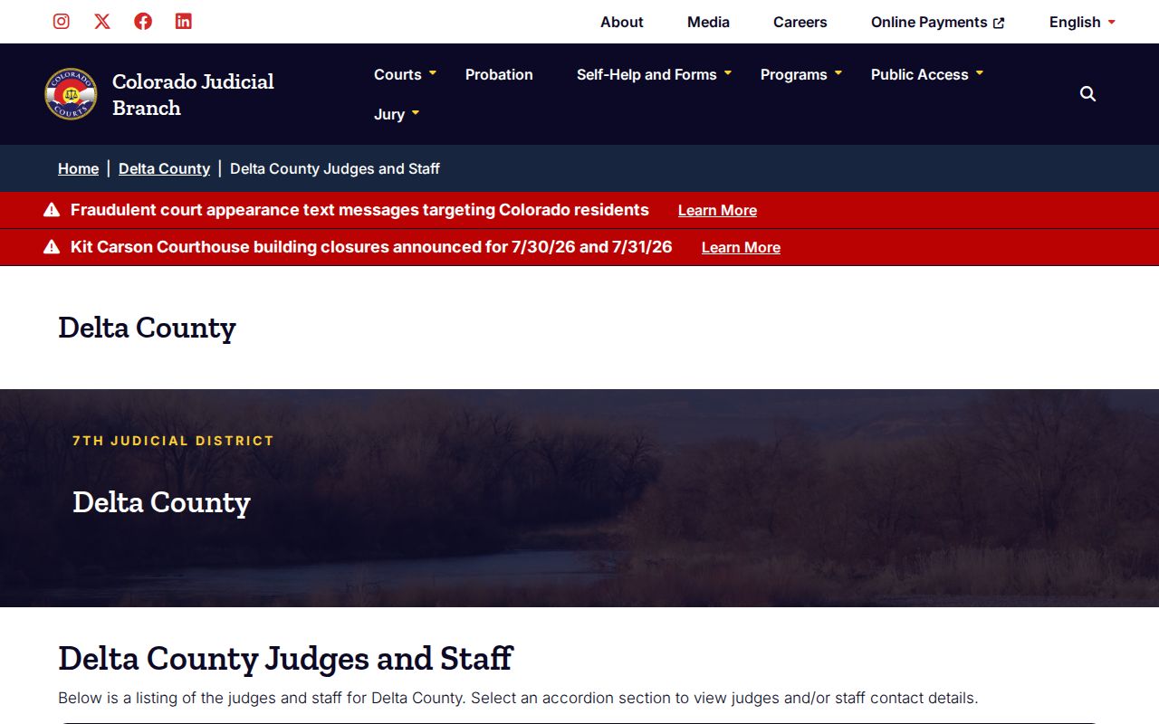Delta County probate records judges and staff page